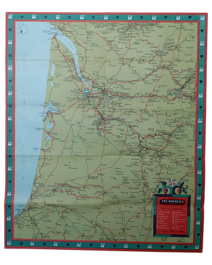 carte vintage ancienne region bordeaux 