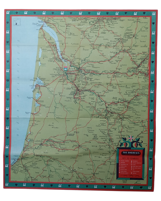 carte vintage ancienne region bordeaux 