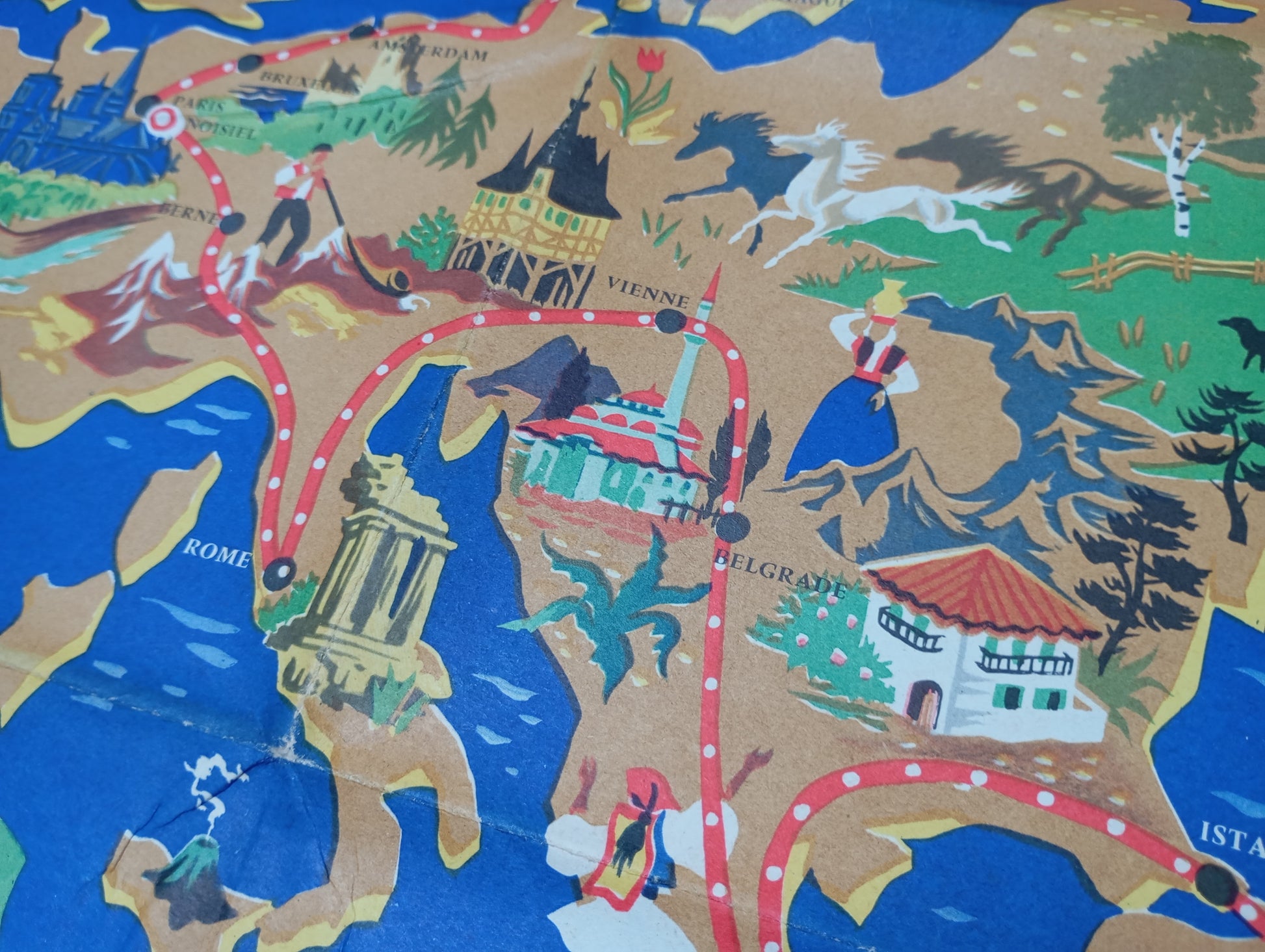 carte vintage de l'europe 