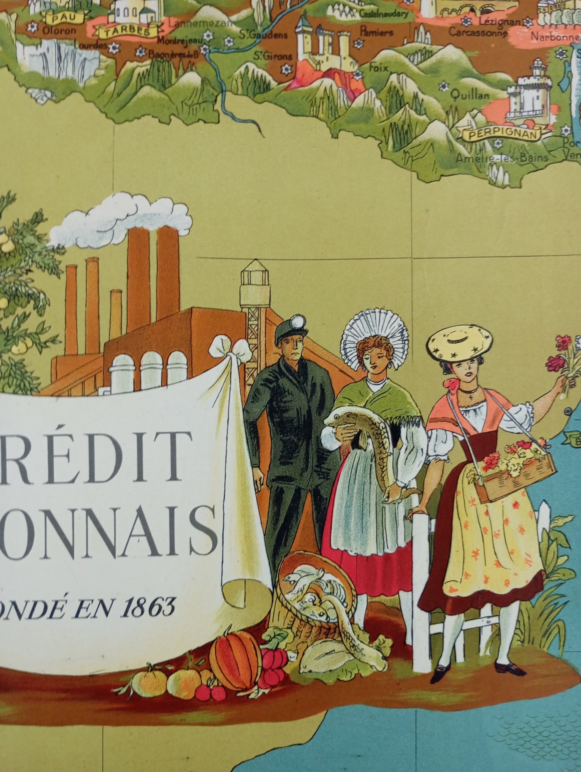 carte vintage france lucien boucher crédit lyonnais