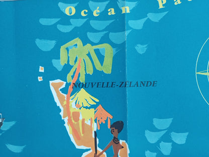 carte vintage messagerie maritime  retro