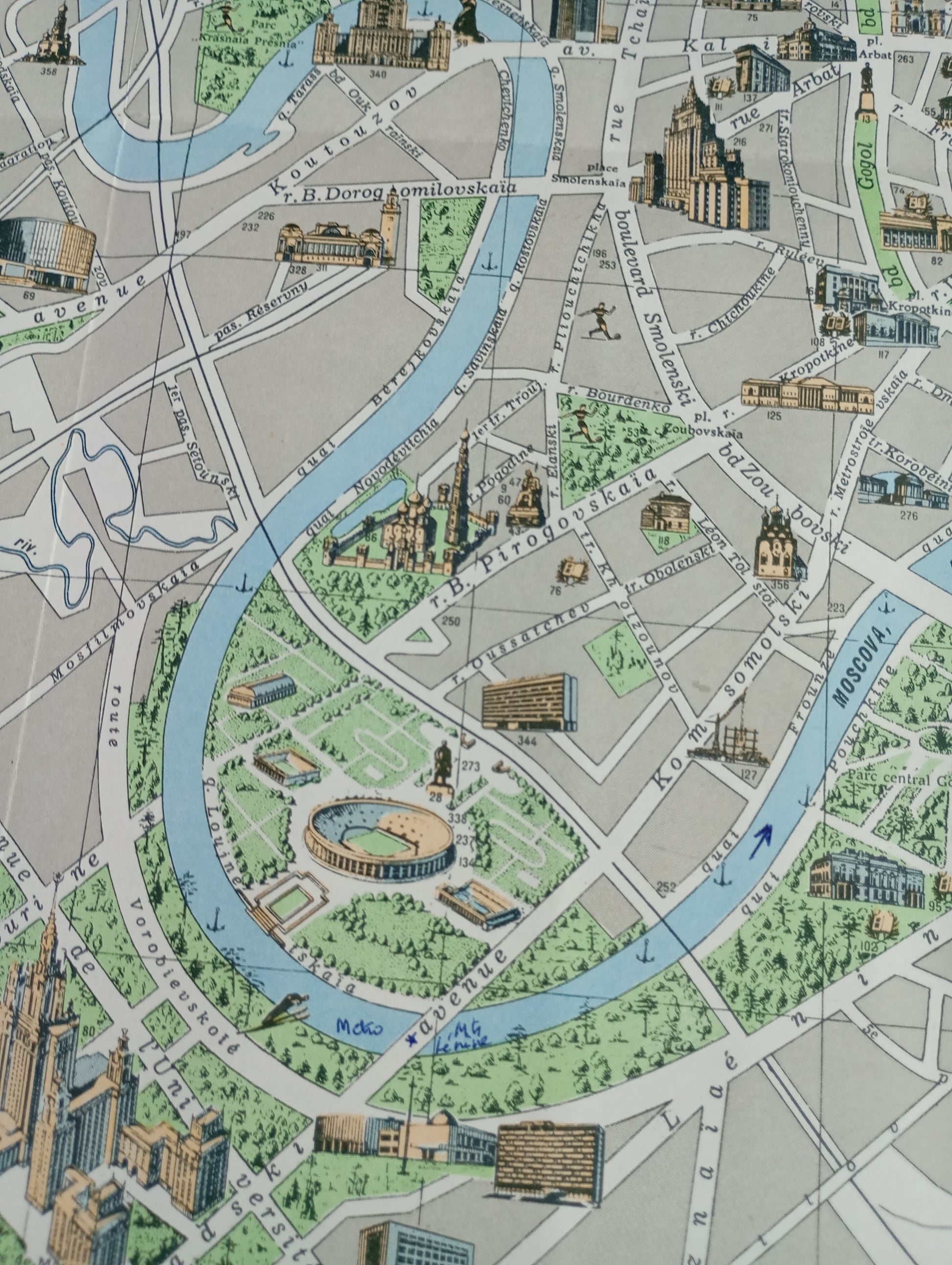 carte vintage moscou monumentale