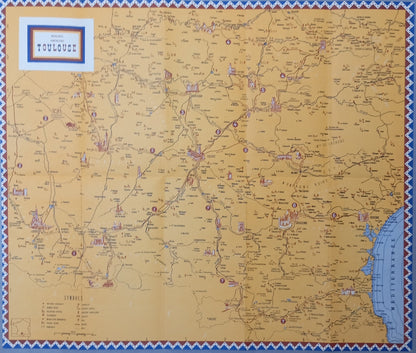 carte vintage region toulouse