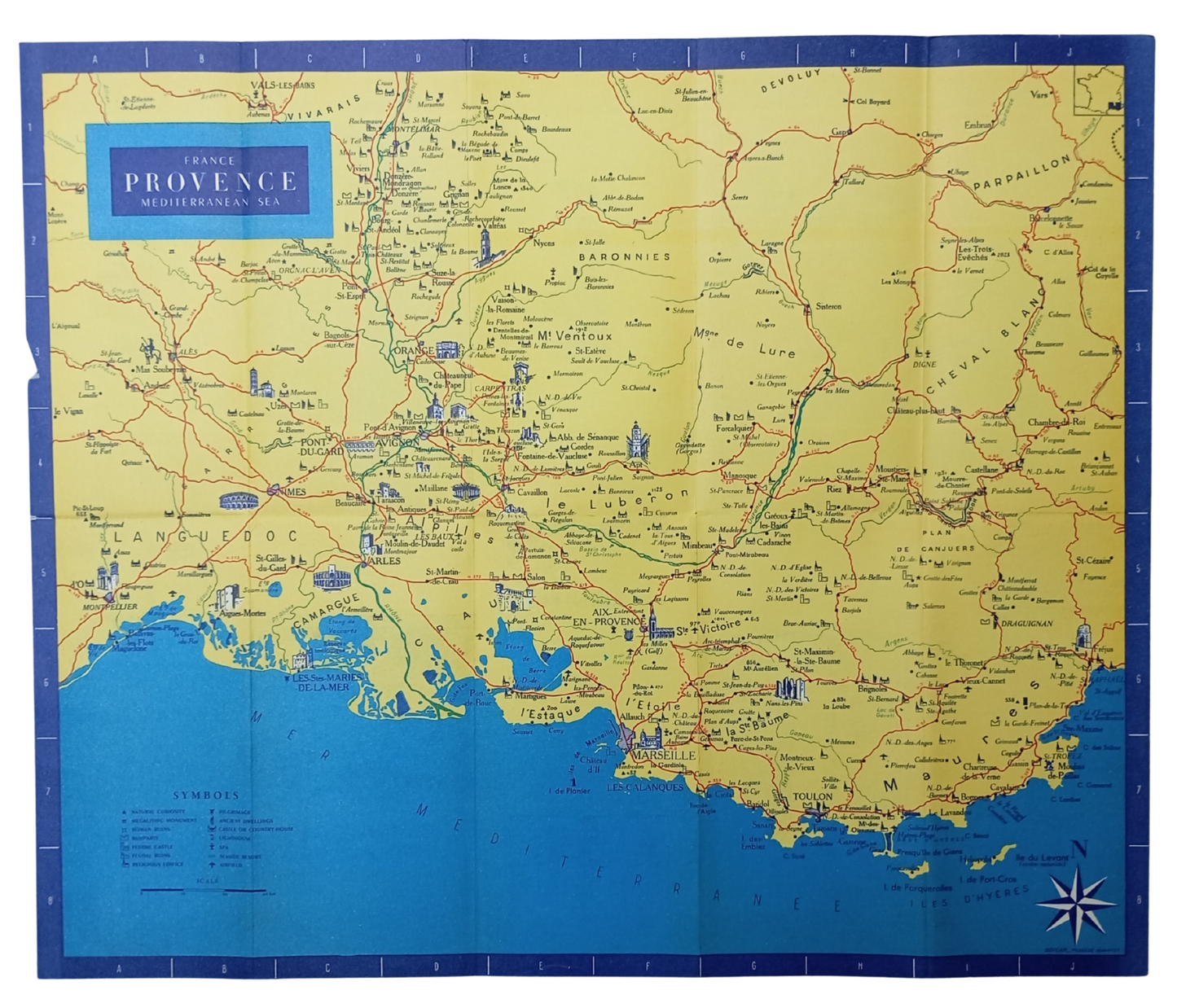 carte vintage touristique provence 