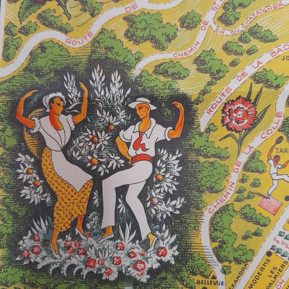 danseur map carte ancienne juan les pins 