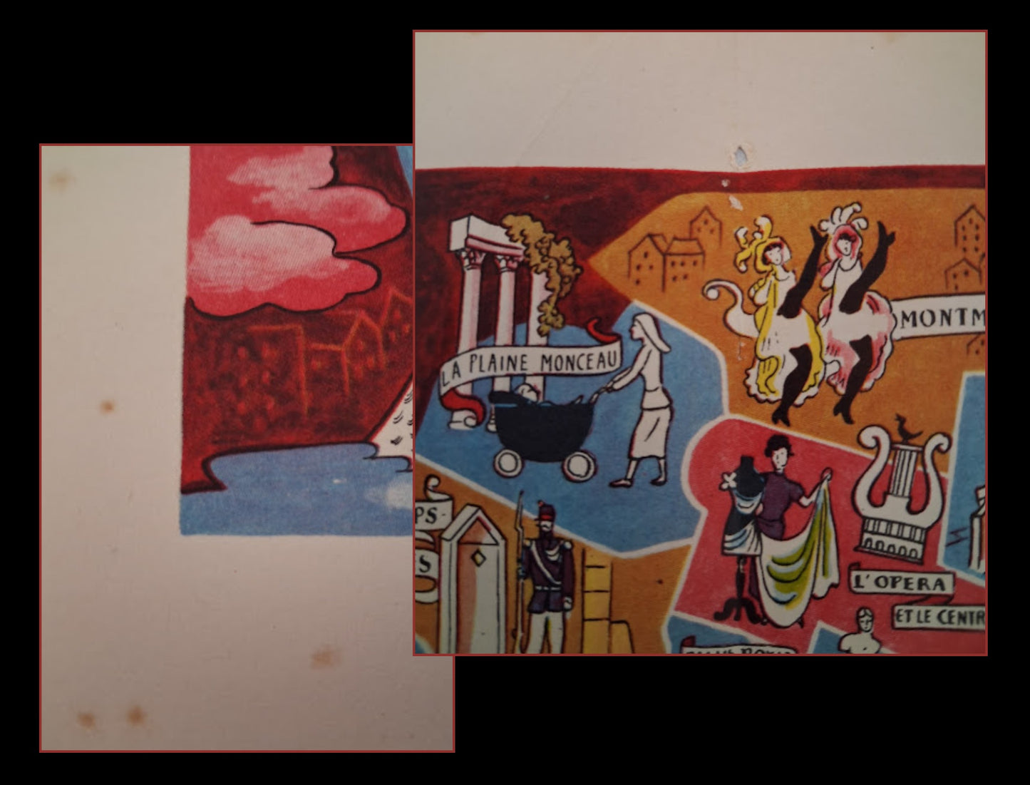 carte ancienne de paris par Lucien Boucher Pictorial map Lucien Boucher Paris 