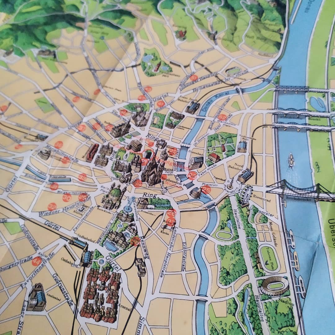 carte vintage ancienne de la ville de Vienne