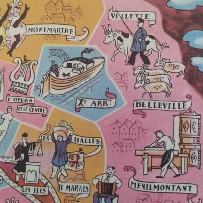 petit plan vintage Paris Lucien Boucher