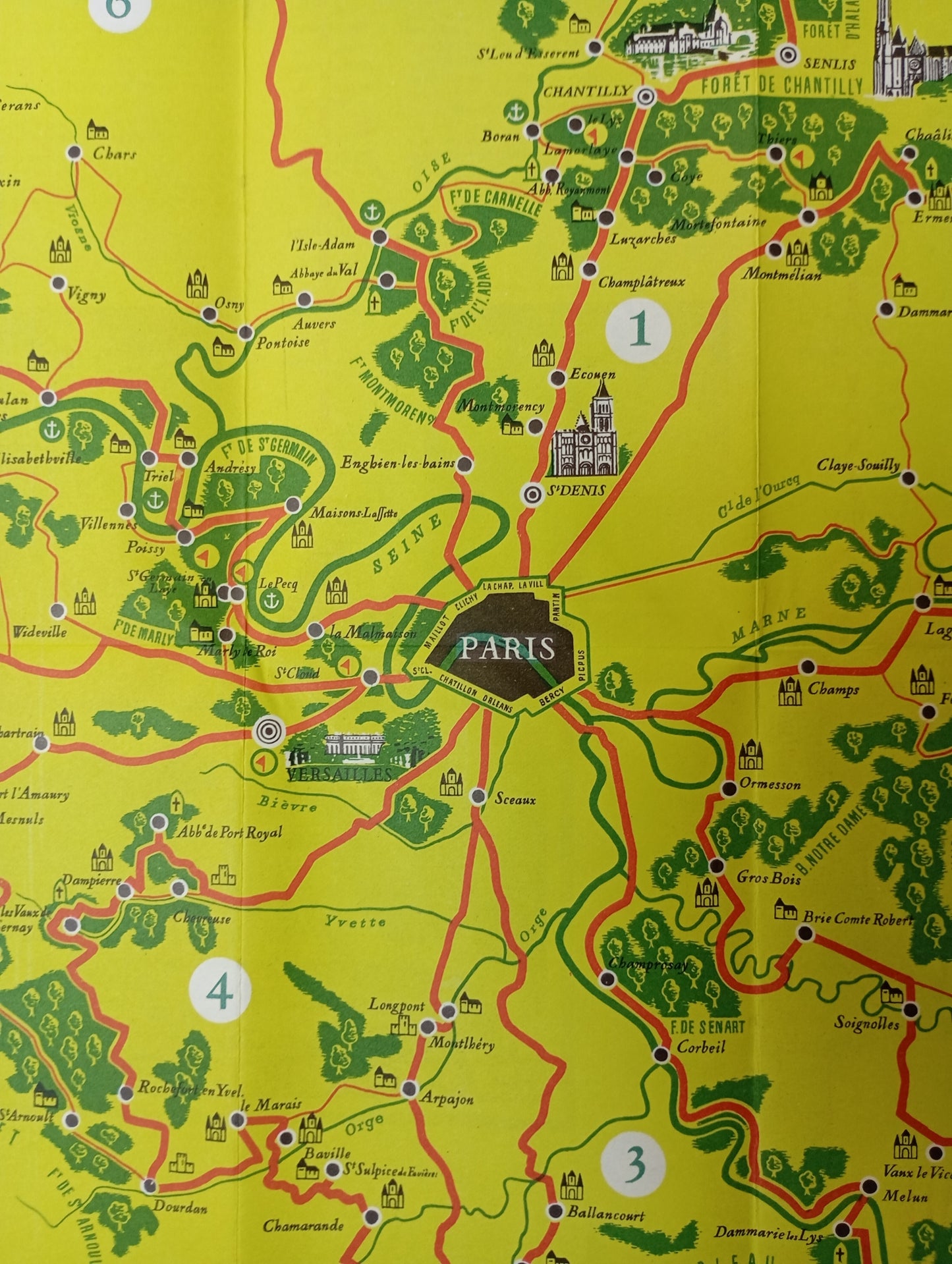 plan ancien vintage ile de france