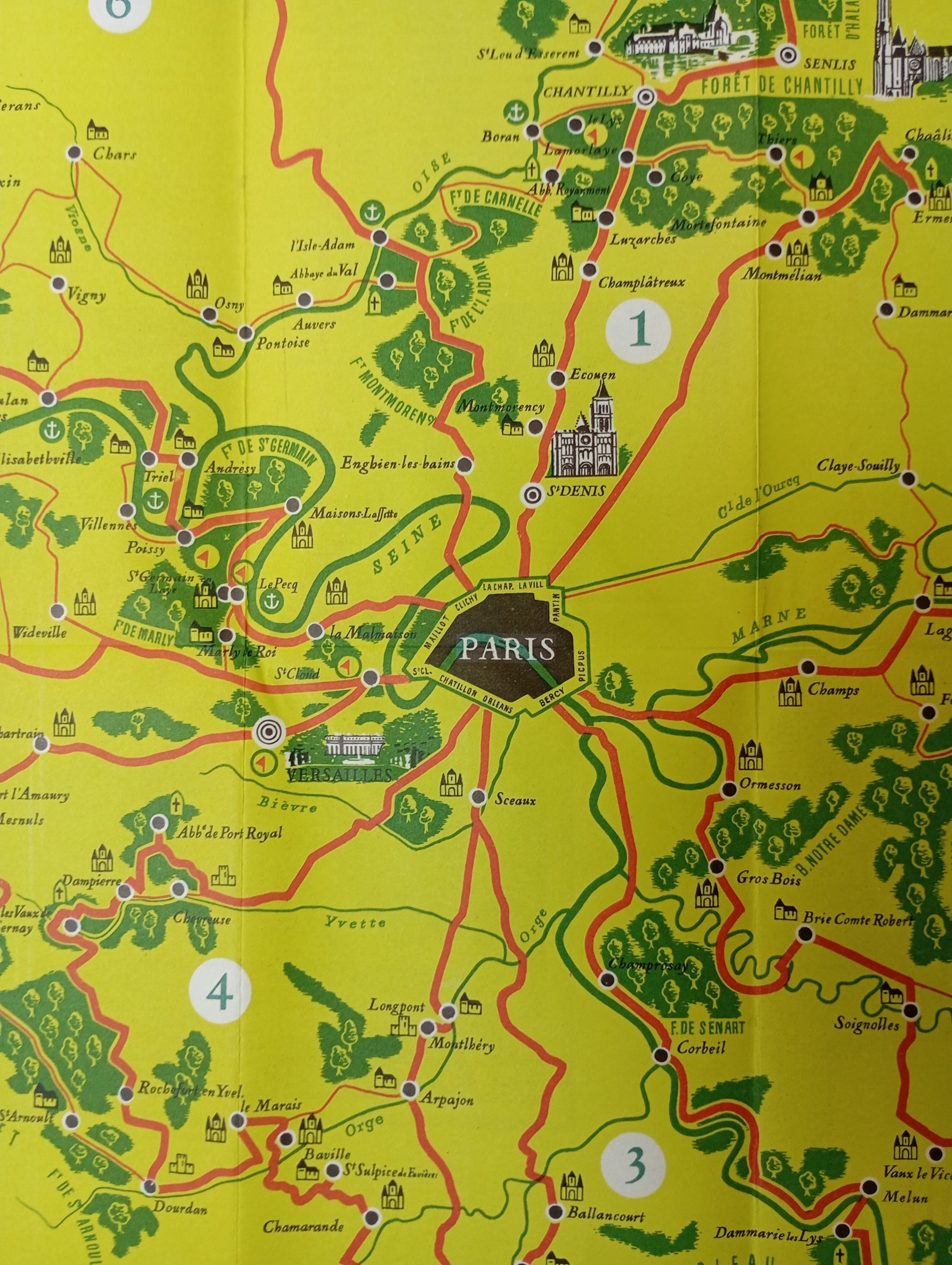 plan ancien vintage ile de france