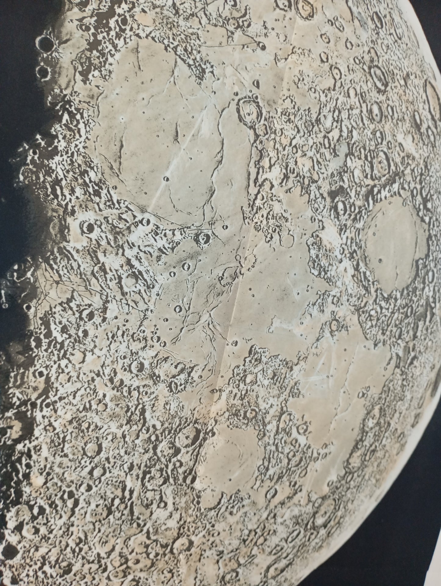 plan carte vintage de la Lune retro