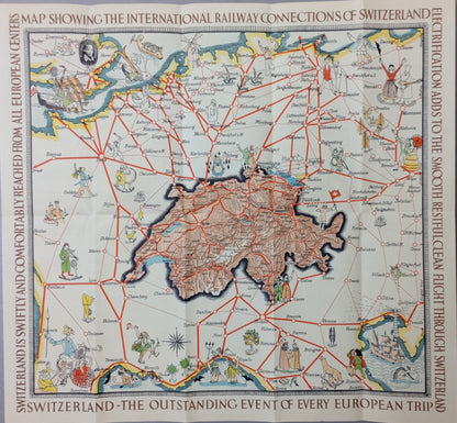 plan suisse ligne train vintage