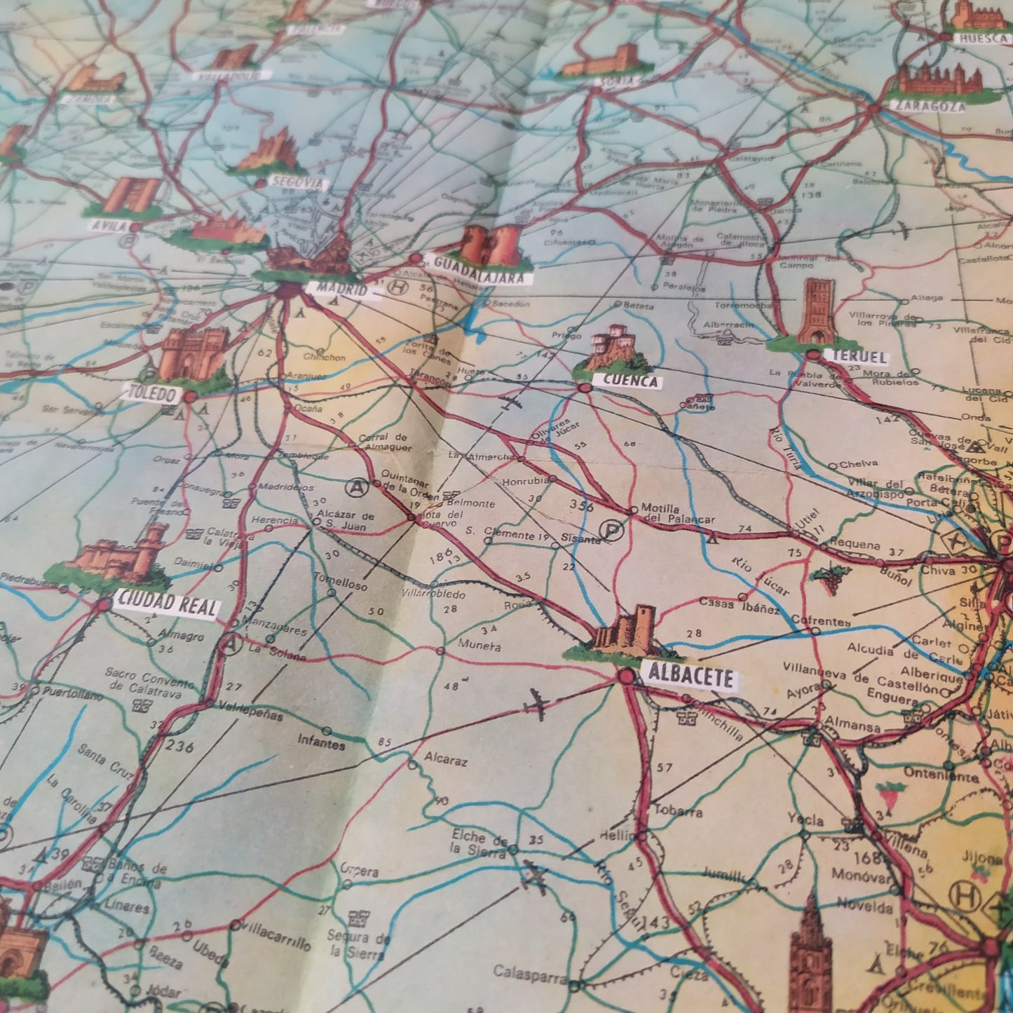 plan vintage touristique espagne portugal